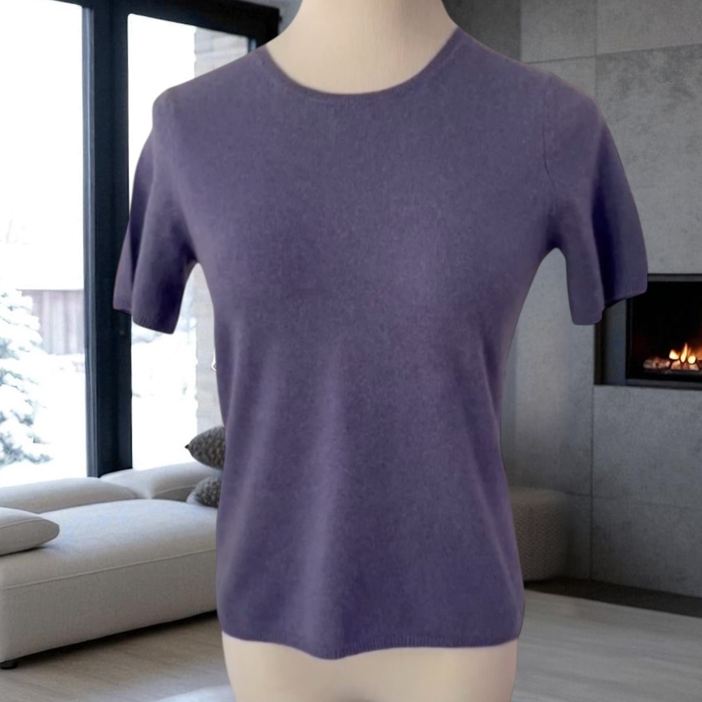 CHARTER CLUB 2-PLY CASHMERE SHORT SLEEVE SWEATER SIZE SMALL